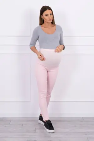 Maternity pants, colored jeans powdered pink