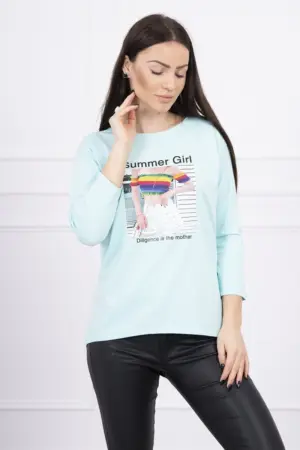 Blouse with print  Summer Girl mint