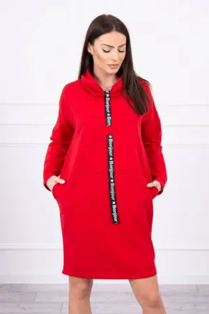 Dress with tie red