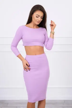 Set of blouses with a skirt purple
