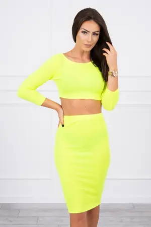 Set of blouses with a skirt yellow neon