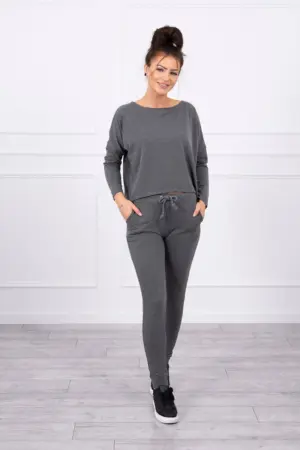 Set with oversized blouse graphite