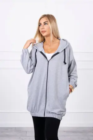 Sweatshirt with print "The world is yours" gray