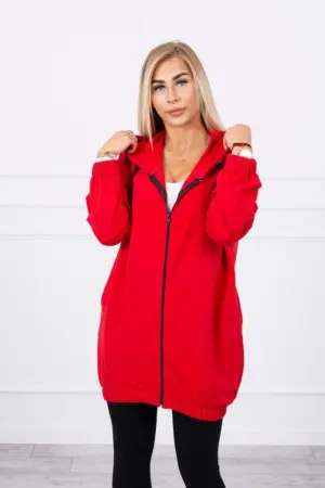 Sweatshirt with print "The world is yours" red