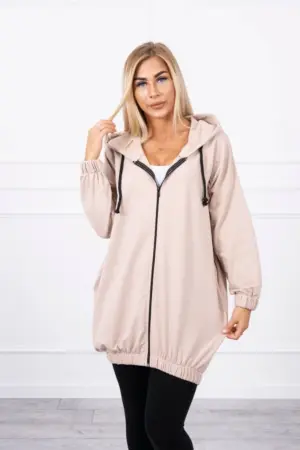 Sweatshirt with print "The world is yours" light beige