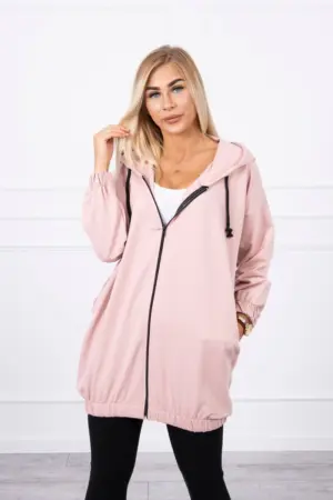 Sweatshirt with print "The world is yours" dark powdered pink