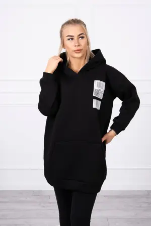 Hooded sweatshirt with patches black
