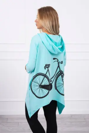 Sweatshirt with a bicycle print mint