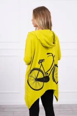 Sweatshirt with a bicycle print kiwi