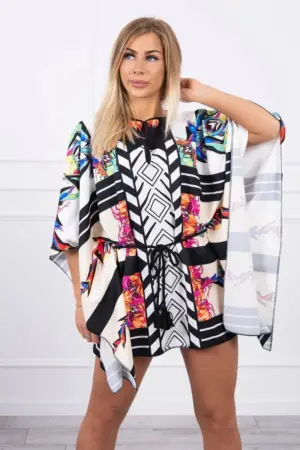 Dress batwings tied at the waist white