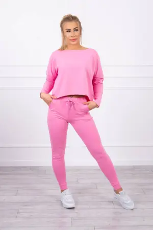 Set with oversized blouse light pink