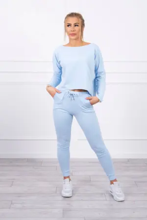 Set with oversized blouse azure