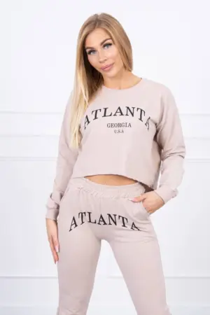Set with Atlanta print beige