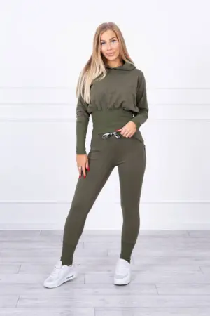 Set with wide cuffs khaki