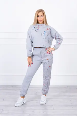 Insulated set with a colorful print gray