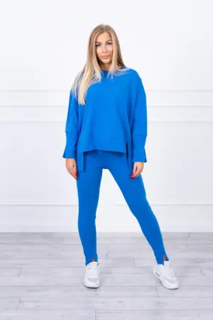 Set with an oversize blouse mauve blue