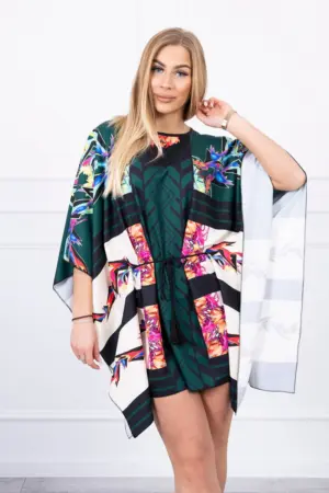 Dress batwings tied at the waist green