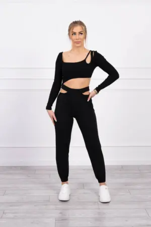 Set with a top blouse black