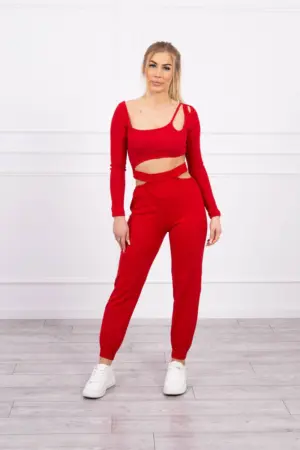 Set with a top blouse red