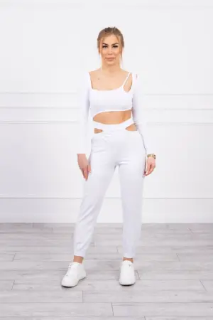 Set with a top blouse white