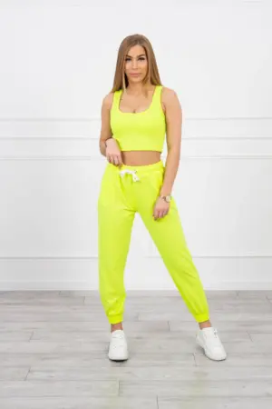 Set of top+pants yellow neon