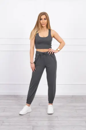 Set of top+pants graphite