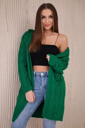 Sweater with hood and pockets light green