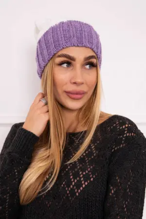 Cap with fleece Paris K212 white+purple