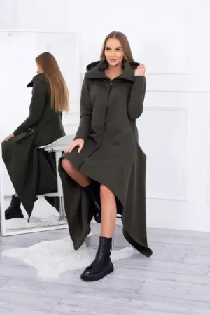 Insulated dress with longer sides khaki