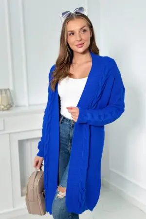 Sweater Cardigan weave the braid mauve blue