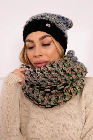 Colorful women's set with a welt P107 blue + yellow