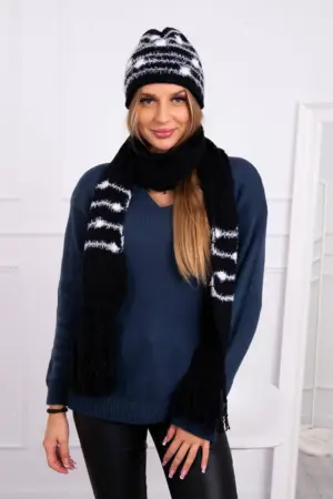 Women's set with a shawl Anika K304 black