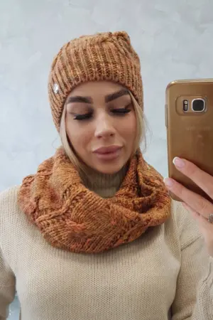 Women's set with fleece Tessa K315 light khaki + mustard