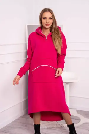 Insulated dress with a hood fuchsia