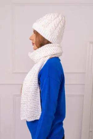Women's set with a shawl Dominika K361 white