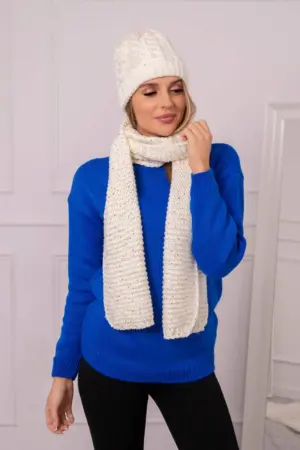 Women's set with a shawl Dominika K361 ecru