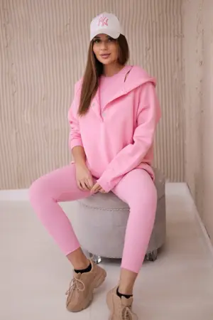 Set 3 in 1 sweatshirt, top and leggings light pink