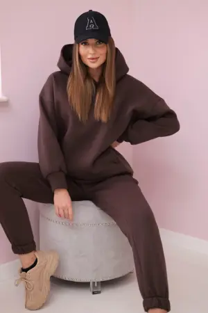 Insulated set with hoodie brown