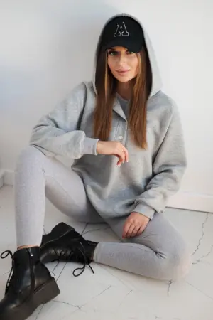 Set 3 in 1 sweatshirt, top and leggings grey