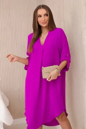 V-neck dress violet