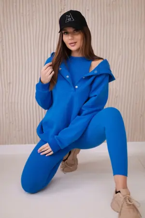 Set 3 in 1 sweatshirt, top and leggings mauve blue