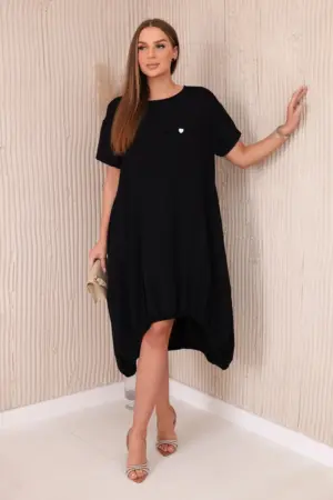 Oversized dress with pockets black