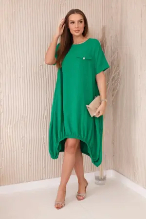 Oversized dress with pockets green