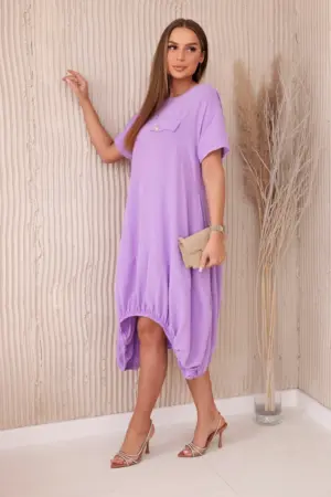 Oversized dress with pockets light purple