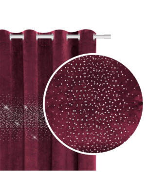 Velor curtain Shiny 140x250 A501 - dark red
