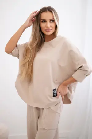 Set Punto Milano Winter sweatshirt + pants beige