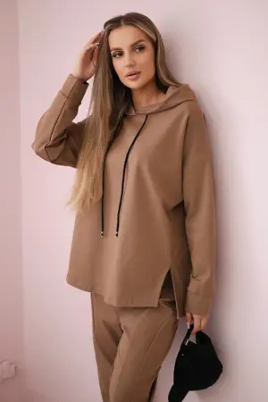 Set Punto Milano Winter hoodie + pants camel