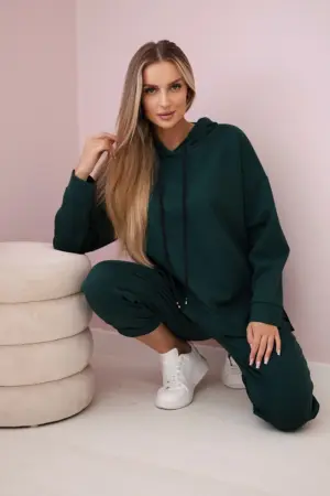 Set Punto Milano Winter hoodie + pants dark green